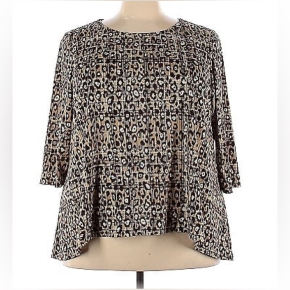 Zac & Rachel High-Low Animal Print Blouse
